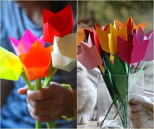 Hogyan készítsünk tulipánt papíron: mesterkurzus