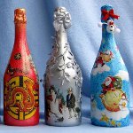 Újévi palackok decoupage