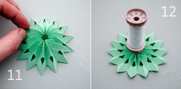 Gyönyörű hópelyhek a 2017-es újévre a saját kezükben papír - diagramok és fotók szakaszaiban. Mesterkurzusok a nagy hópelyhek gyermekeire az origami technikában