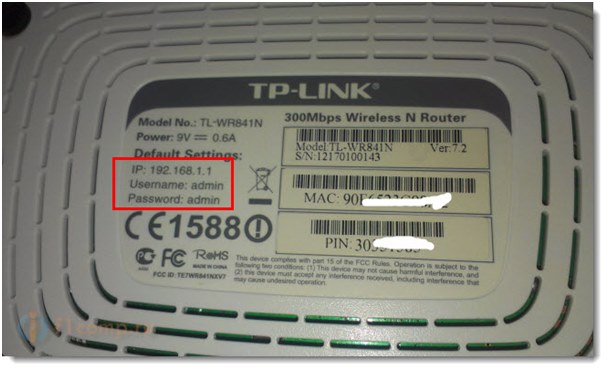 a modem hátulján