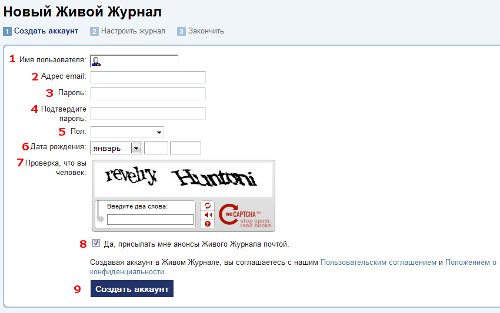 Hogyan készítsünk LJ-t? Regisztráció LiveJournalban