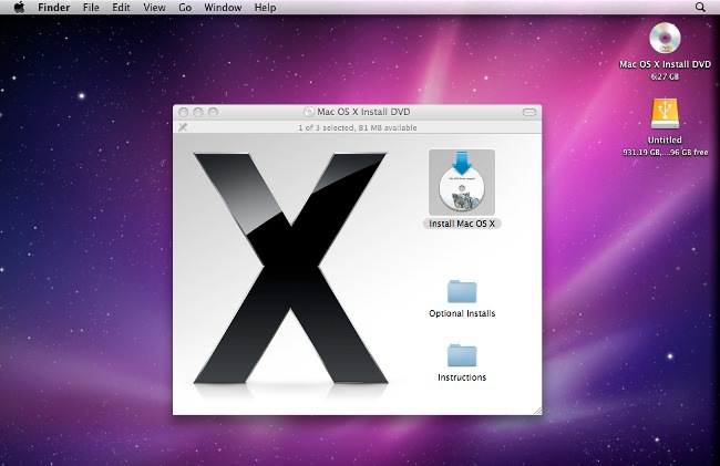 A Mac OS X telepítése