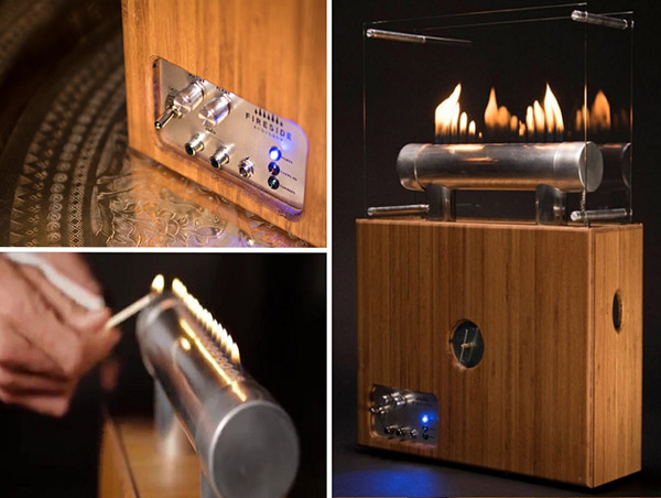 Tűz varázslat: oszlopkandalló Fireside Audiobox