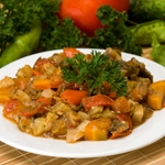 Zöldség pörkölt cukkini a télen - fotó recept, hogyan kell főzni